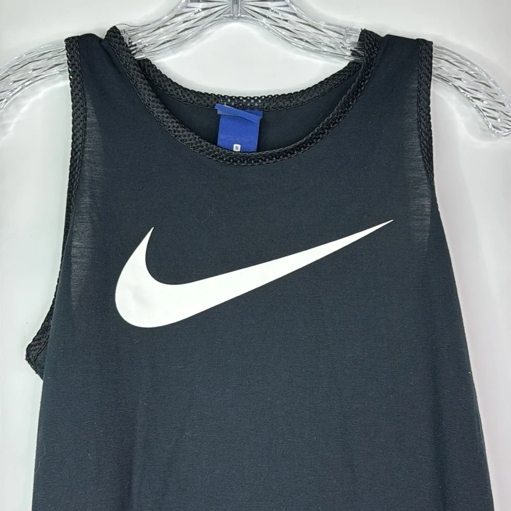 Nike Swoosh Mesh Black Tank Top Size Small